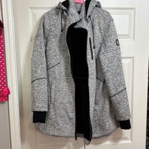 Women's Gray Hooded Ski Jacket
